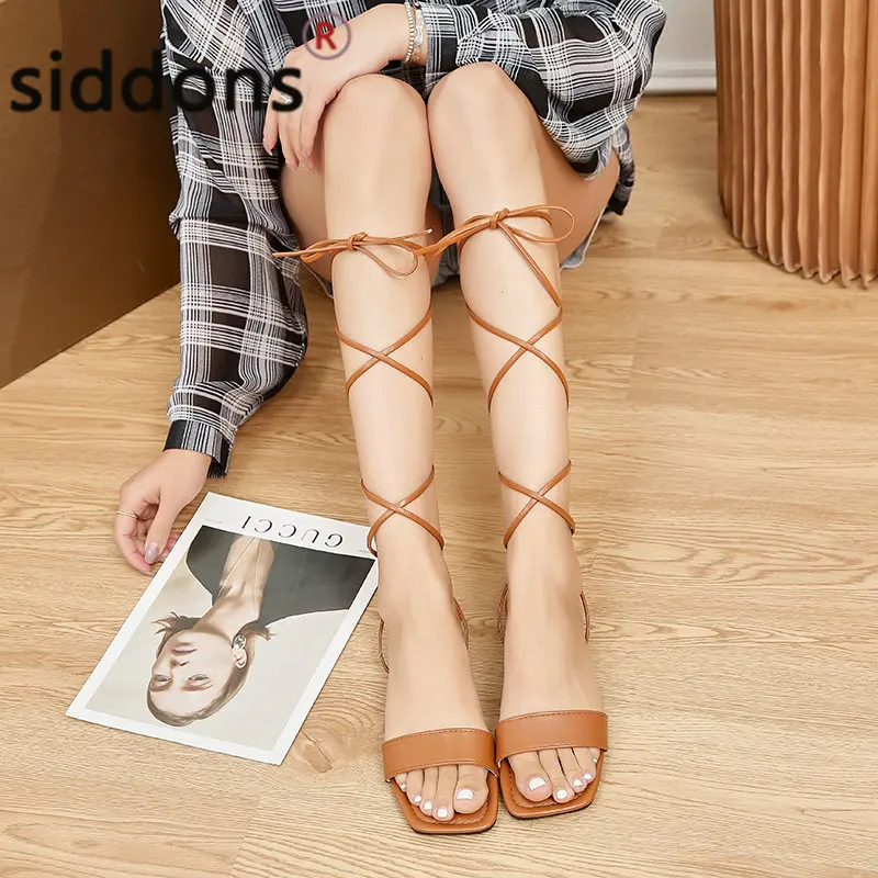 Summer new women's flat comfortable sandals 8 colors 2023 Fashion simple women's ankle strappy sandals