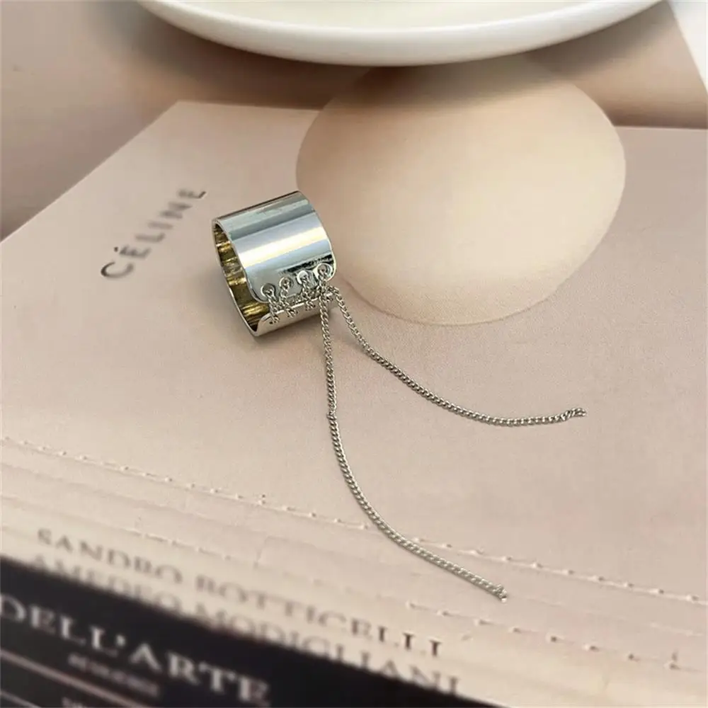 

2023 New Cool Style Band Ring Personality Simple Minority Design Silver Geometric Type Hip-Hop Trendy Index Finger Rings