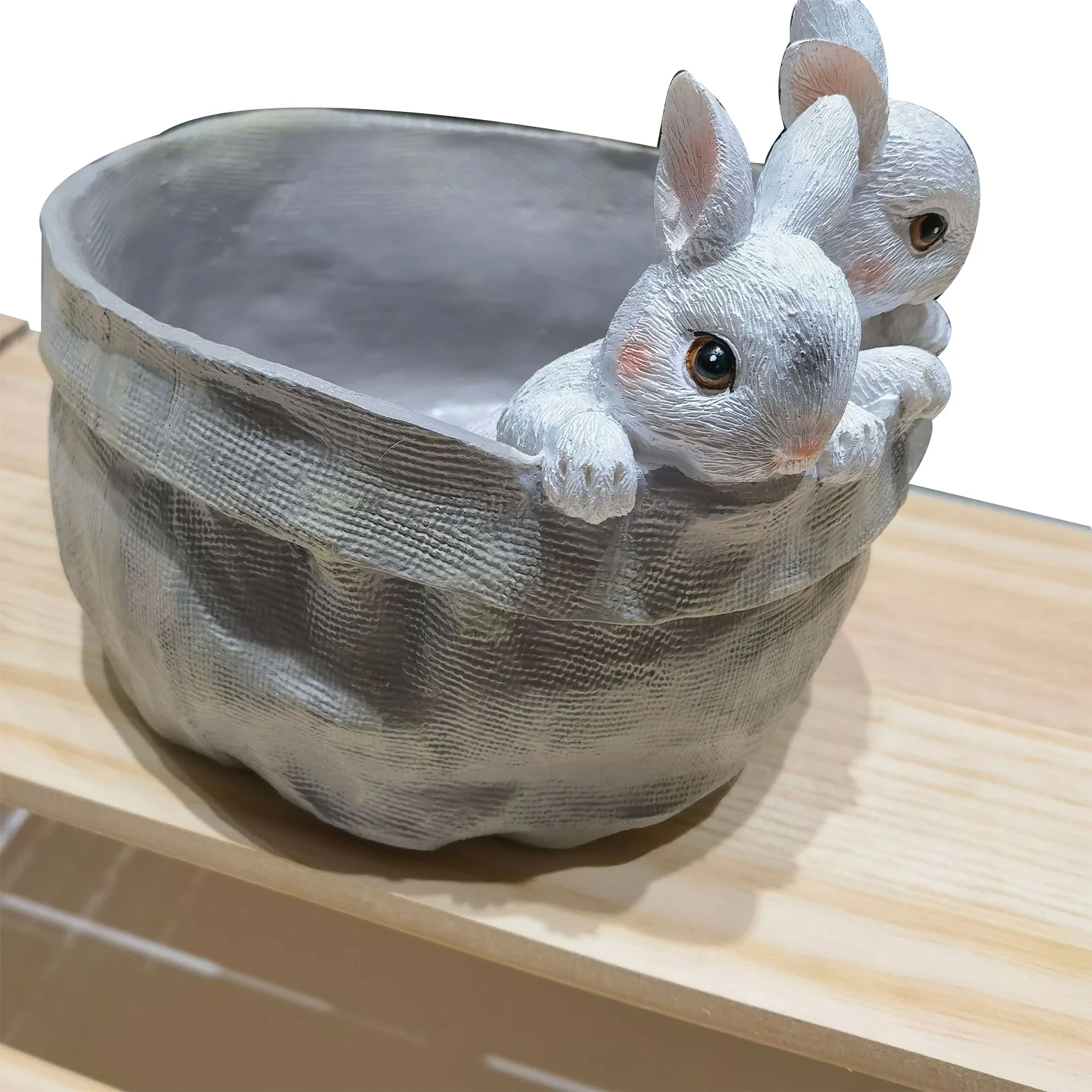 

Симпатичные горшки в виде кролика, горшки для растений, горшки для суккулентов, декоративные садовые горшки в форме статуи из смолы, садовый...