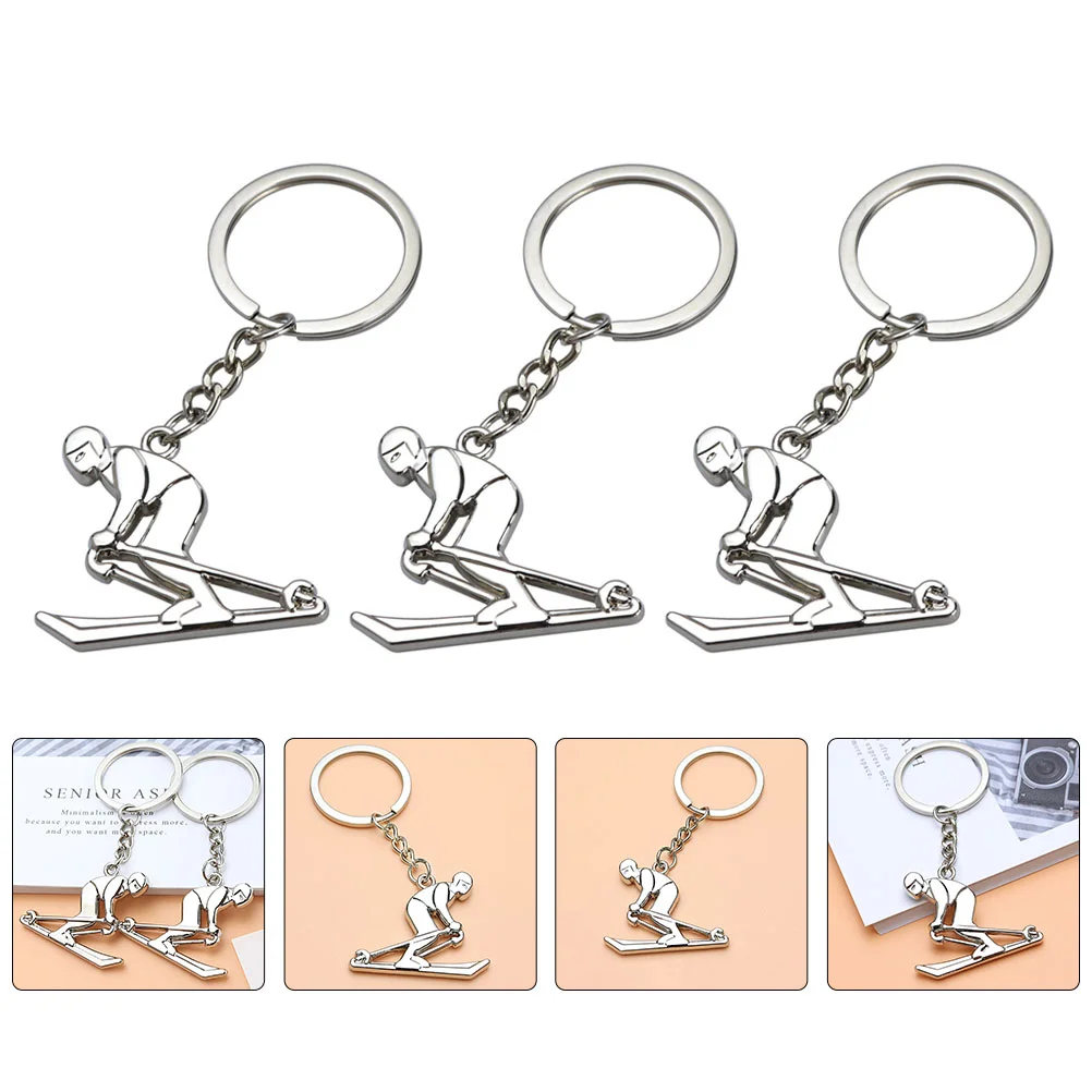 

Ski Keychain Lovely Pendant Athlete Shape Chains Creative Rings Pendants Accessories