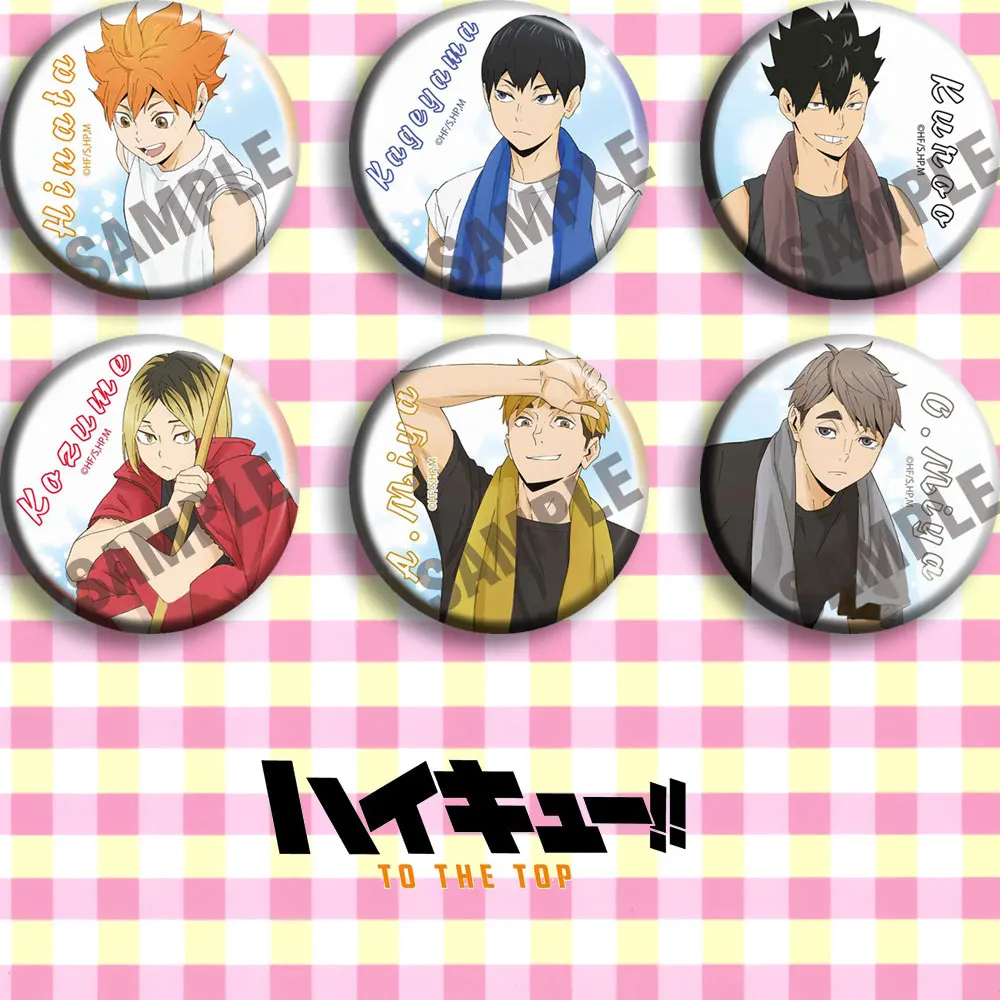

6pcs/1lot Anime Haikyuu!! Kenma Kozume Kuroo Tetsurou Badge Figure Badges Round Brooch Pin Gifts Kids Toy 3637