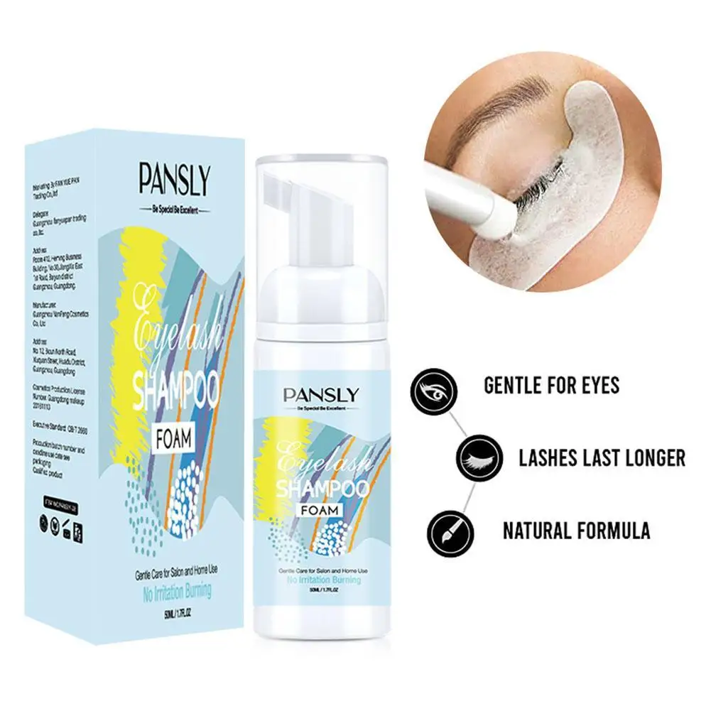 

Шампунь для наращивания ресниц, 60 мл, с муссовой щеткой, пена для очистки ресниц, для очистки клея, оптовая продажа, ярлык