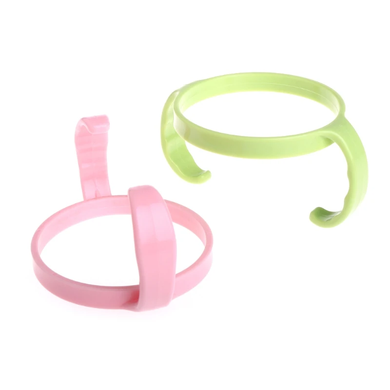 

2Pcs Baby Feeding Bottle Trainer Easy Grip Plastic Handles Holder Green Pink Bottle Handle Grip Small Hand Gripping