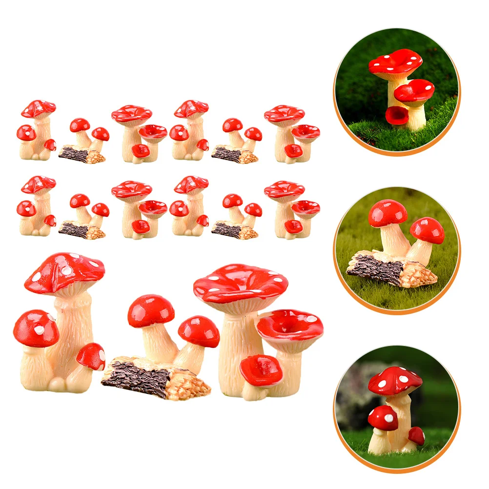 

Mushroom Mushrooms Mini Garden Decorations Decorfor Cake Figurines Fake Micro Resin Miniature Ornament Accessories Topper Crafts