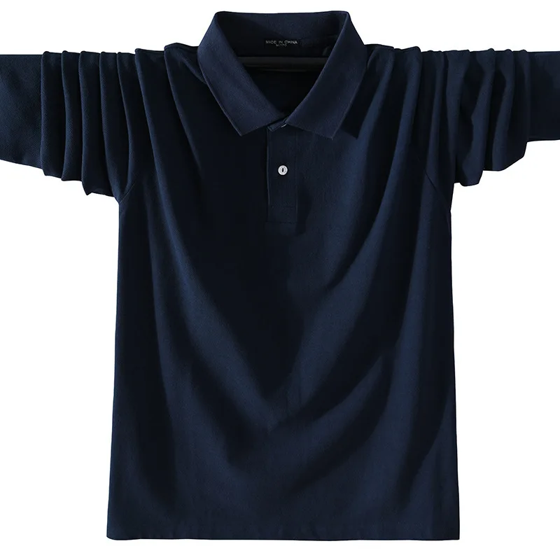 

New Long Sleeve Polo Shirt Autumn Men's Cotton T-shirt Lapel Large Loose Business Top