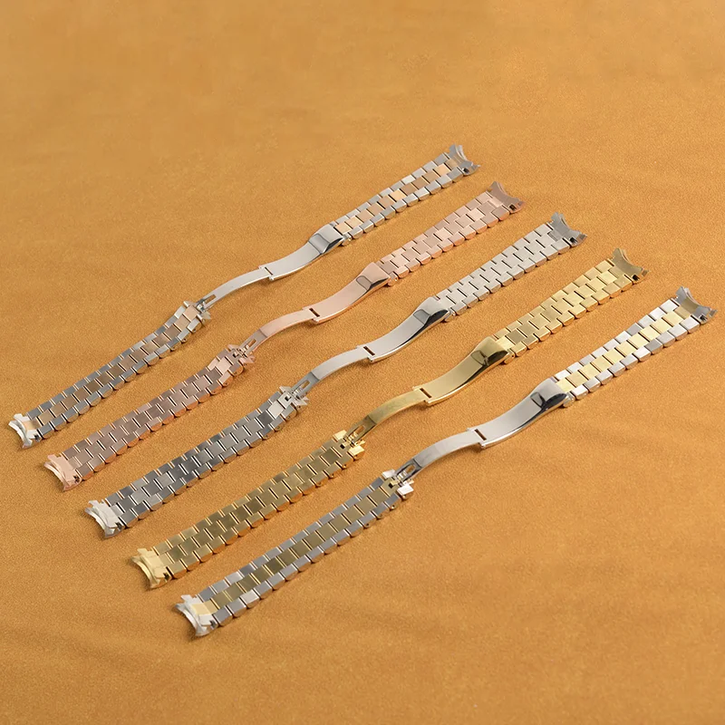 Cruved End Band For Rolex Watch For Repacement Wrist Straps 13mm 17mm 20mm 21mm Stainless Steel Bracelet Watchband