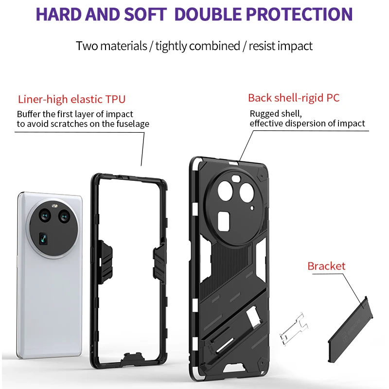 Противоударная броня для OPPO Find X6 Pro X 6 X6Pro бампер-держатель защитный задний Чехол