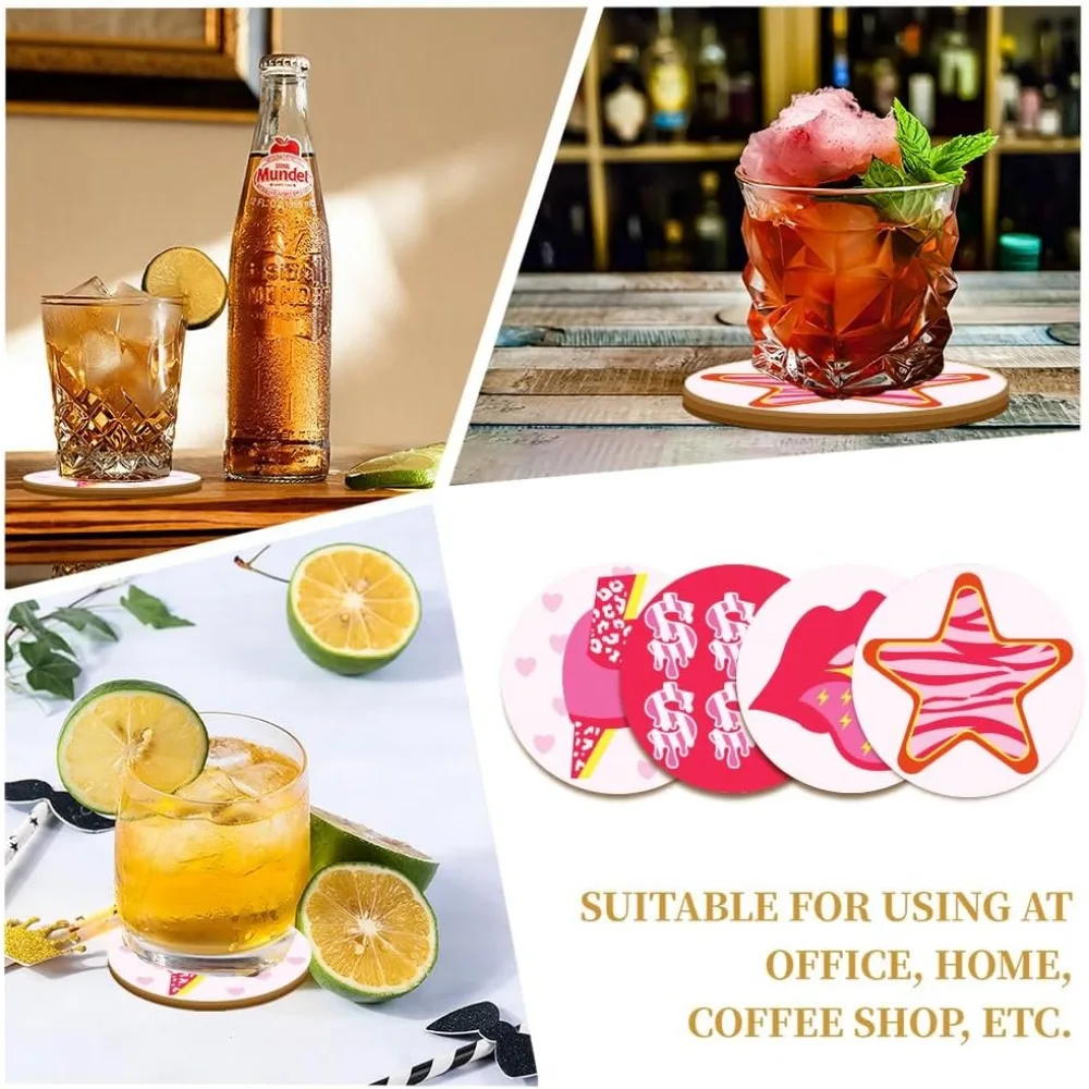 9 шт. подставки для напитков розовые Preepy шляпа солнцезащитный телефон звезда