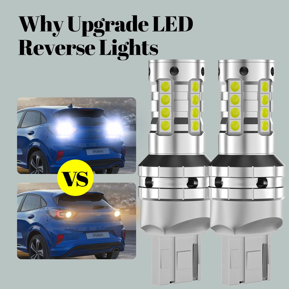 2 Упаковки Светодиодных Задних Фонарей Заднего Хода W21w 7440 T20 Canbus Без Ошибок