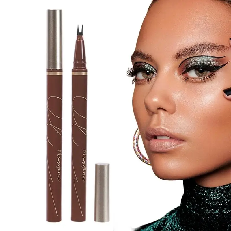 

2 Claws Lower Eyelash Pencil Liquid Liner Sweatproof Waterproof Eyelash Pencil With Bifurcated Brush Head Liquid Liner For