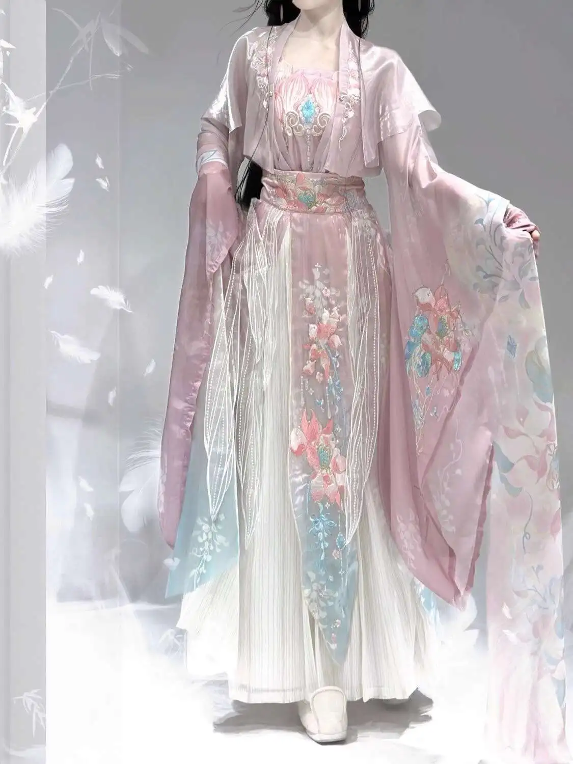 Новый Hanfu Wei Jinfeng, тяжелая промышленность, юбка длиной до талии с вышивкой, комплект из пяти предметов, супер бессмертный карнавал, Хэллоуин, Cosplay (art.: 3920cf264e58a) - 3920cf264e58a