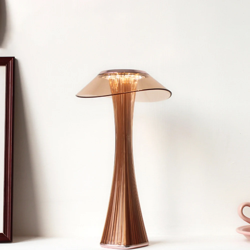 

Современная настольная лампа с сенсорным датчиком, прозрачный креативный Настольный светильник, USB-зарядка, защита глаз, ночсветильник с регулируемой яркостью