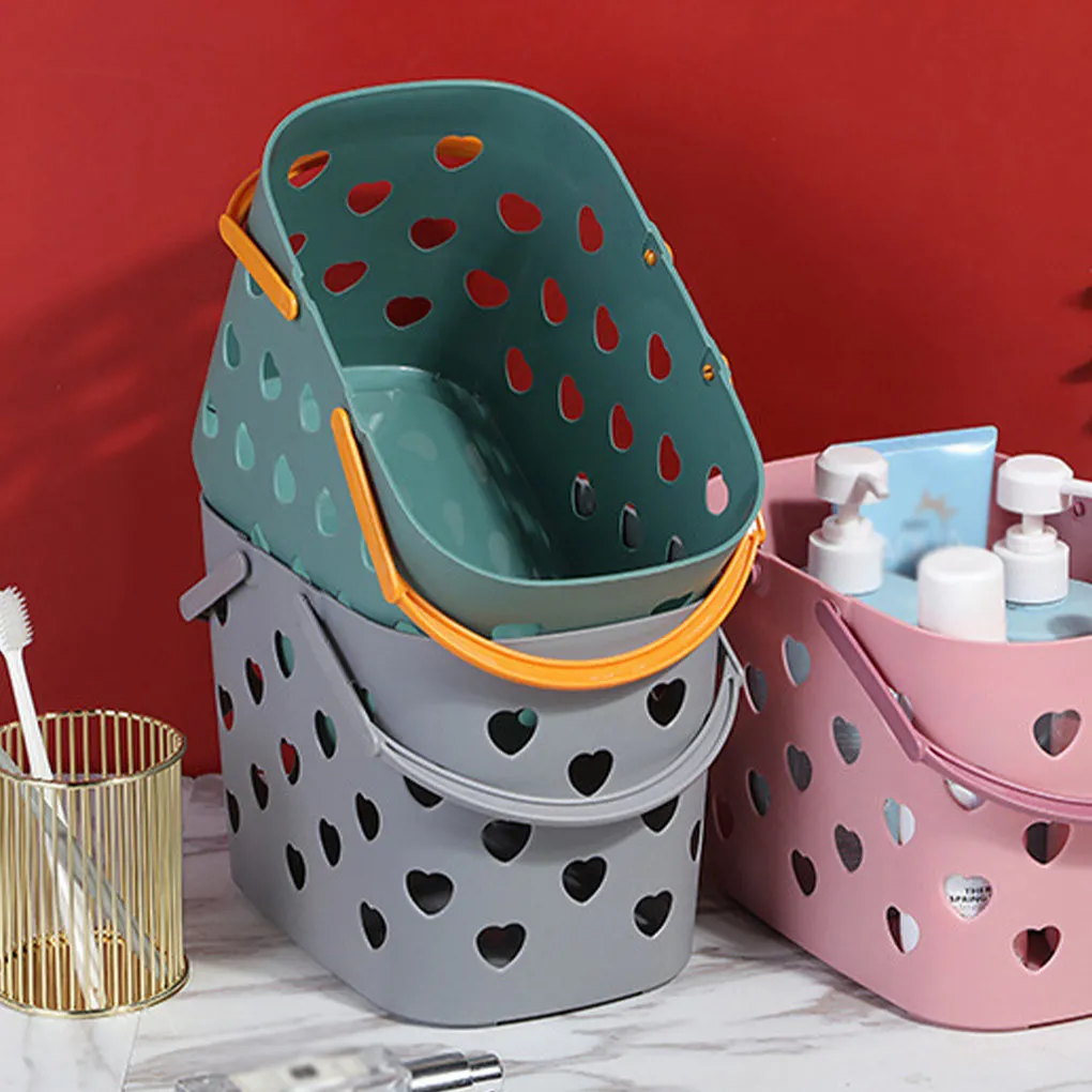 Laundry Basket Reusable Space-Saving Large Dirty Clothes Holder Heart Kitchen Container Bathroom Bedroom Travel Blue