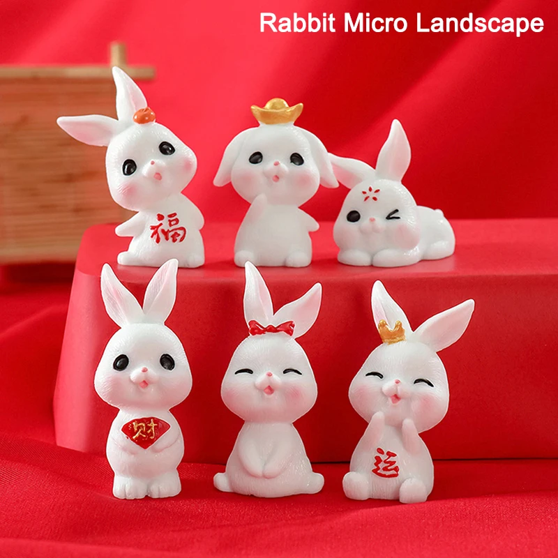 

1Pc Micro Landscape Decoration Cute Rabbit Gardening Plant Resin Accessories