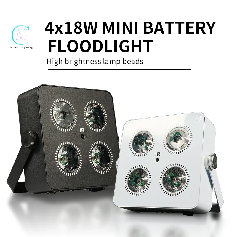 4x18 Вт Led RGBWA UV 6IN1 Цветная батарея Беспроводная связь 2 4G DMX Par Light Мини-батарея для