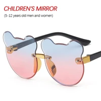 2022 kids sunglasses bear shape baby sunglasses girl boy cartoon goggle uv400 rimless polarized sun glasses children eyewear