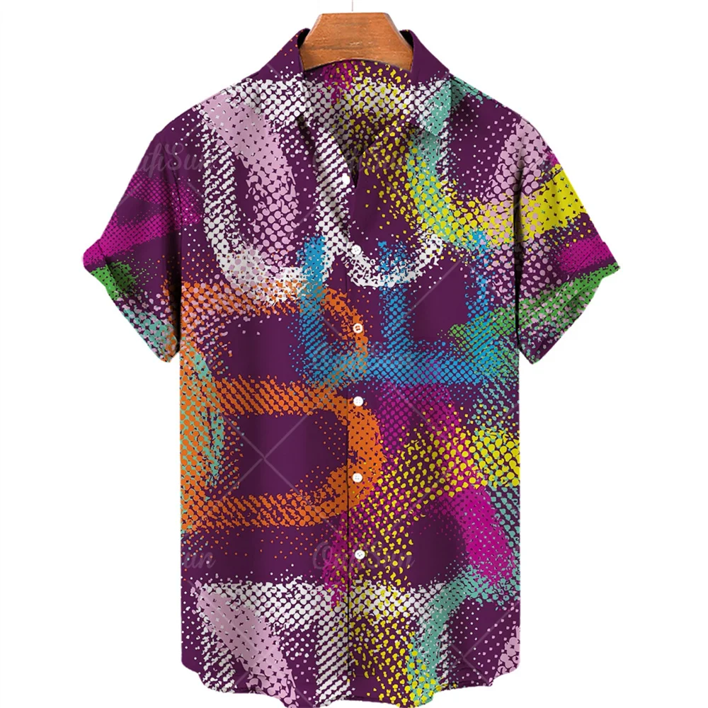 

Гавайская рубашка мужская с коротким рукавом, модная быстросохнущая Повседневная пляжная сорочка с цветочным принтом, топ с лацканами, лет...