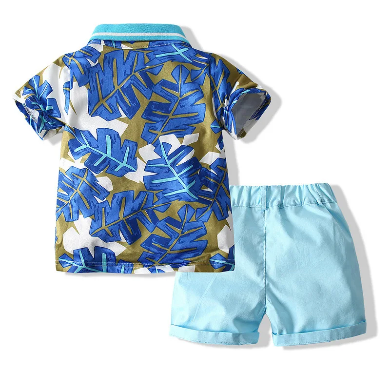 Kids Boys Summer Clothing Set 1-6Years Children Floral Short Sleeve Shirt Casual Shorts Outfits Suits Little Boys Clothes Sets