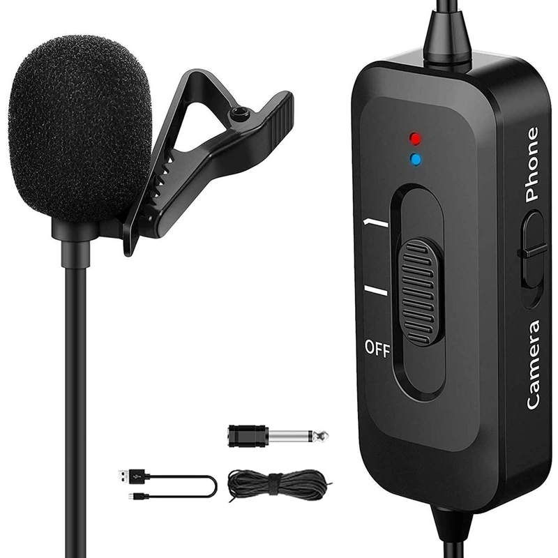 

Lavalier Microphone,Professional Lapel Mic with Controller, Noise Reduction Mic for Phone, Video, Interview, Vlogging