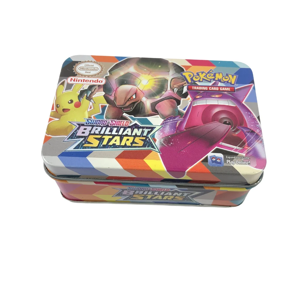 42 Pcs / Set Pokemon Cards Iron Box TAKARA TOMY Battle Games Hobby Hobby Collectibles Game Collection Anime Cards for Kids