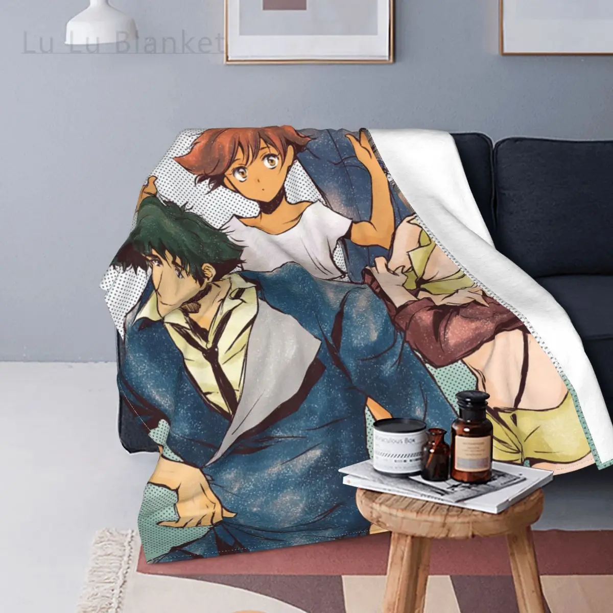 

Cowboy Bebop Blankets Coral Fleece Plush Summer Anime Japan Breathable Lightweight Throw Blankets for Home Couch Bedspread