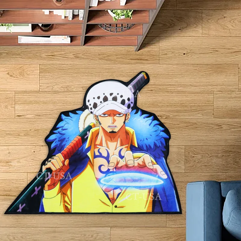 

ONE PIECE Anime Rugs Trafalgar Law Rugs Decorate Room Carpet Anime Home Decor Mat Sofa Bedroom Bedside Non-Slip Rug Gift