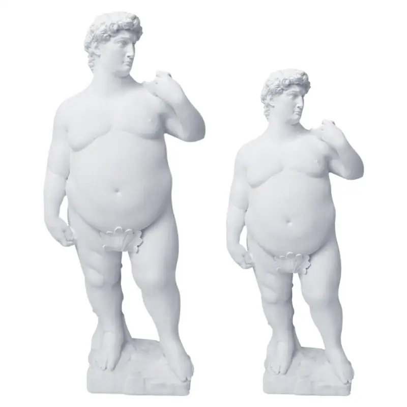 

Resin Statue Fat Daved Figurines Creativity Daved Obesity Fat Sculpture Nude FunnyMan Body Figure For Home Decorations Supply