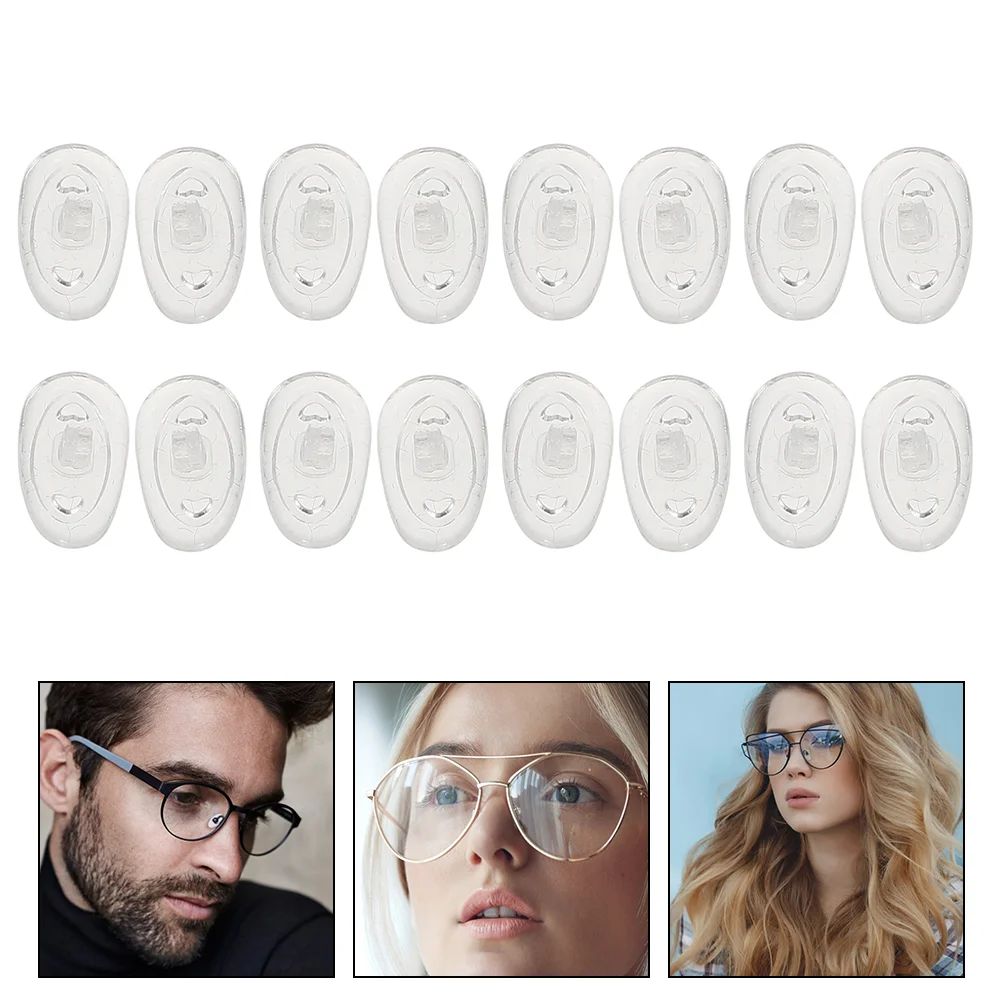 

50 Pairs Glasses Nose Pads Shades Eyeglasses Supplies Plastic Core Practical Silica Gel Frame