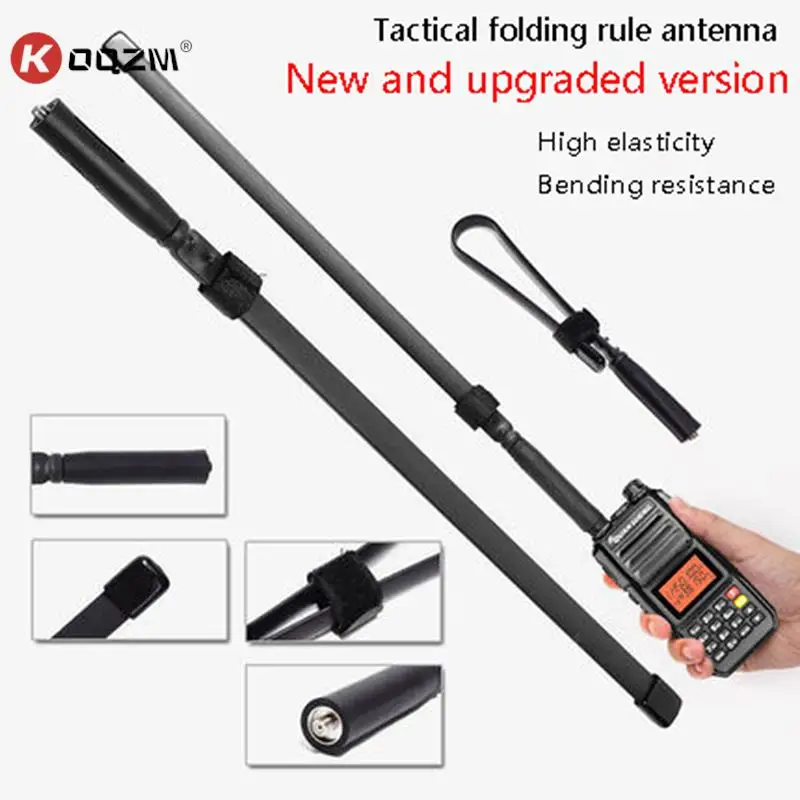 1Pc Tactical 47cm Foldable Antenna SMA-Female VHF UHF for Baofeng UV-5R 9R 6R UV82 Walkie Talkie Radio Signal Boost Accessories