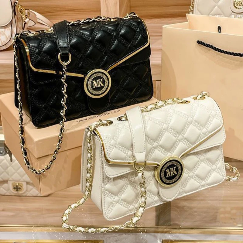 

Shoulder Bag 2023 New Versatile Wide Weaving Strap Crossbody Small Square Bag Luxury and Fashion Lingge Women's Handheld Bag