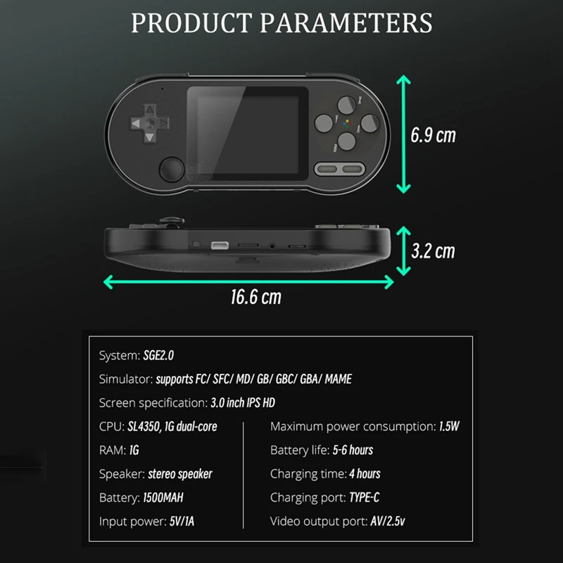 SF2000 портативная игровая консоль со встроенными 6000 играми Классическая Мини