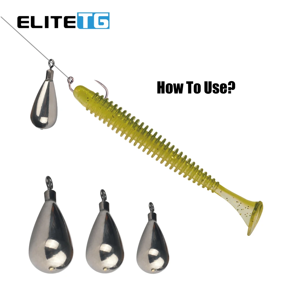 Elite TG 10Pcs Tungsten Sinker. Teardrop Drop Weights Lead free , 1.3g-21g Fishing Accessories Fishing lure Sea Fishing Sinker enlarge