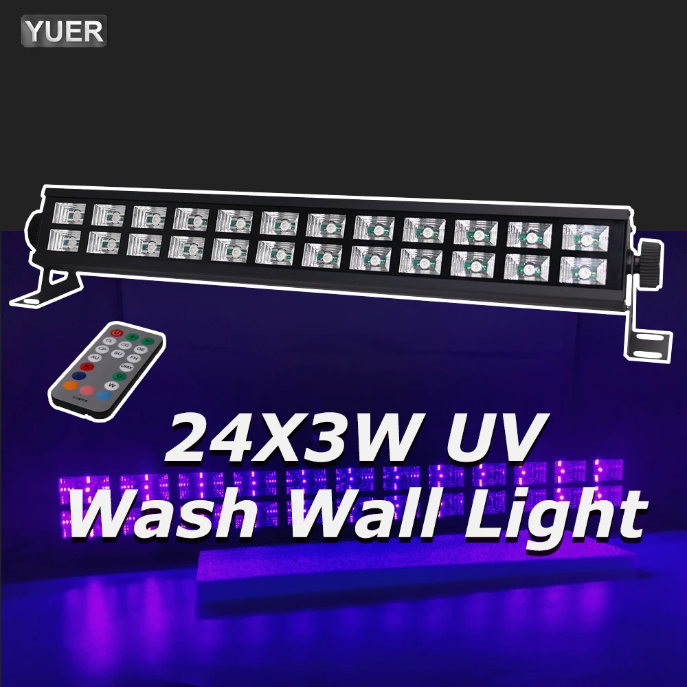 Профессиональный ультрафиолетовый дисковый фонарь Yuer 24x3Вт для сцены