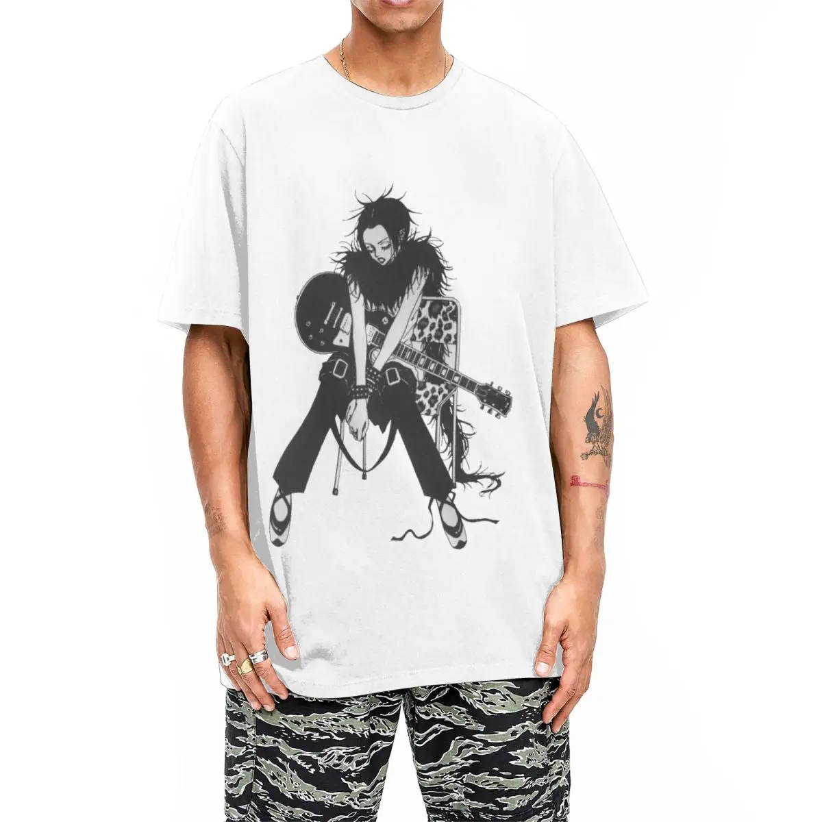 Винтажный чехол с круглым вырезом из хлопка коротким рукавом