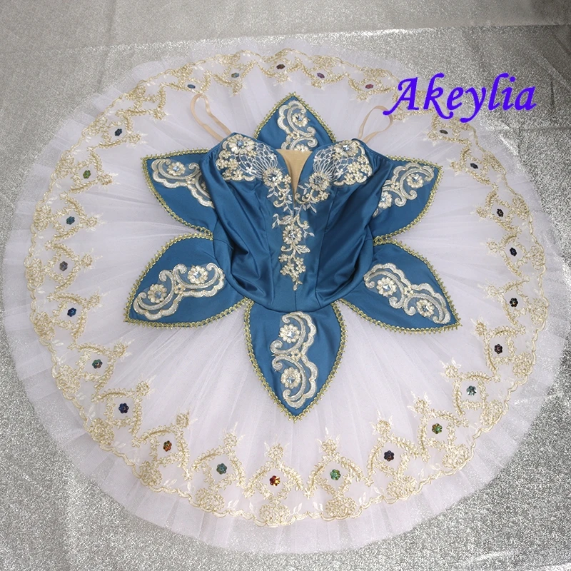 Балетная пачка Akeylia голубая Классическая танцевальная 7 слоев 20095