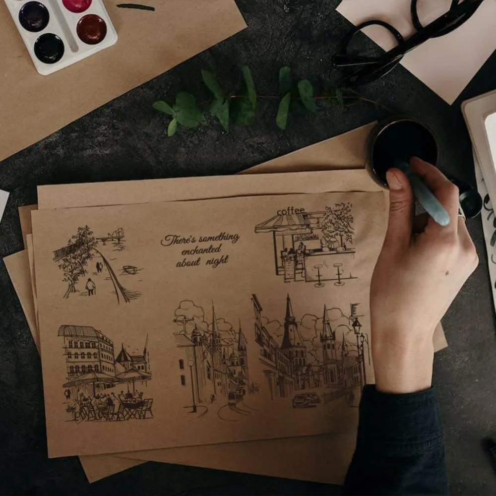 Прозрачные штампы с городской пейзажем города уличного пейзажа для DIY