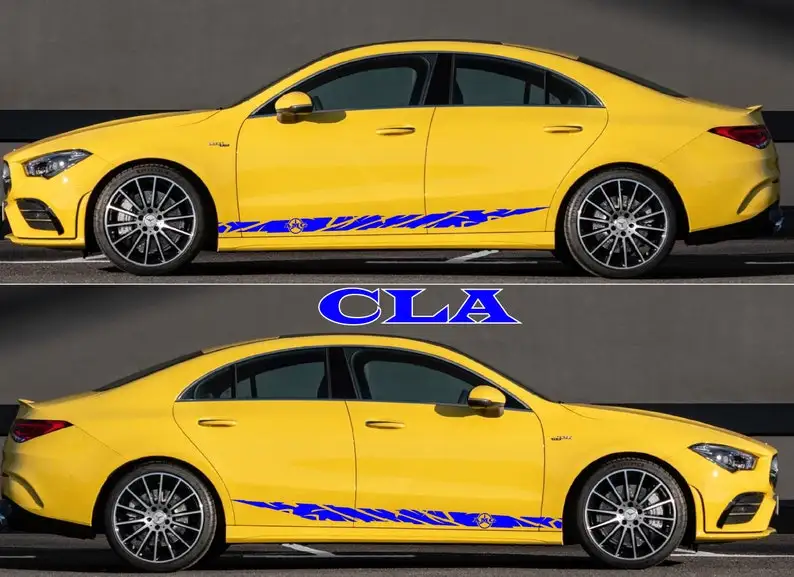 

2X Side door stripe vinyl decal graphic sticker Kit Compatible with E Class A Class Cls Cla Glc Gl 63 X-Class Glk