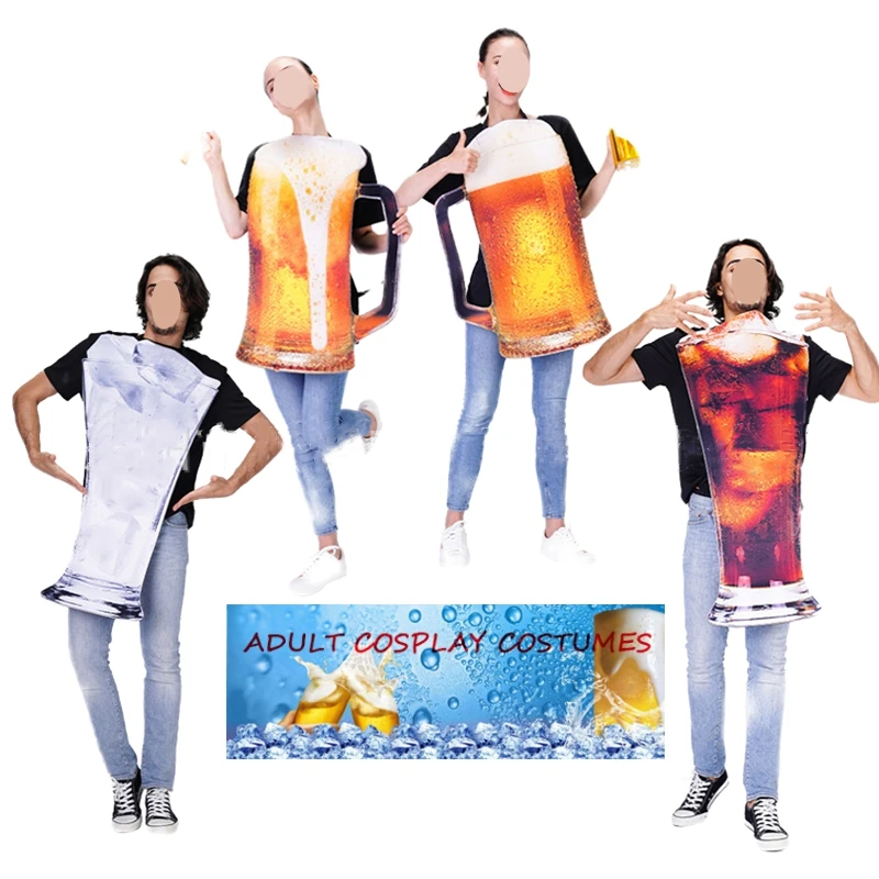 Beer Oktoberfest Jumpsuit Cosplay Costume Adult Couple Unisex Role Playing Men Women Funny Beer Dress Halloween Costume