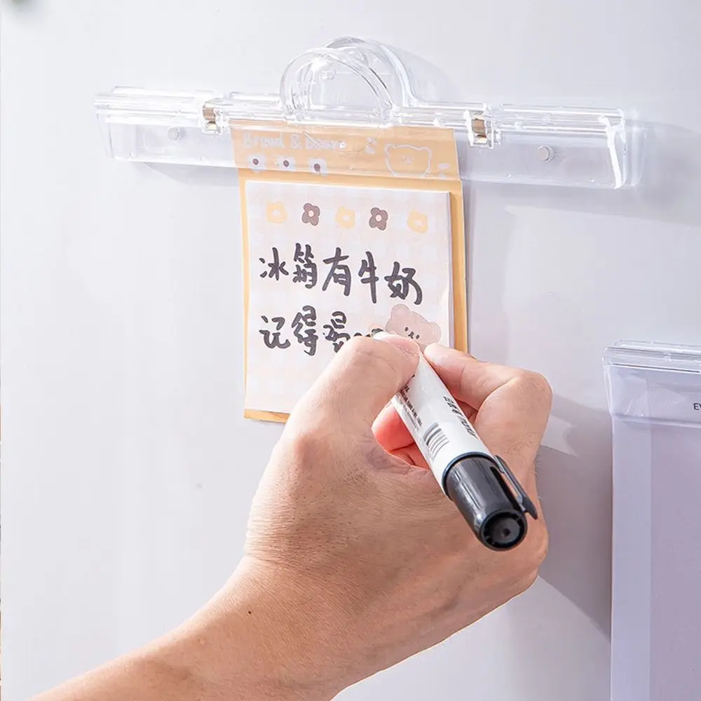 

1Pc Transparent Magnetic Clip Paper File Holder Simple Refrigerator Memo Clip Blackboard Note Organizer School Stationary