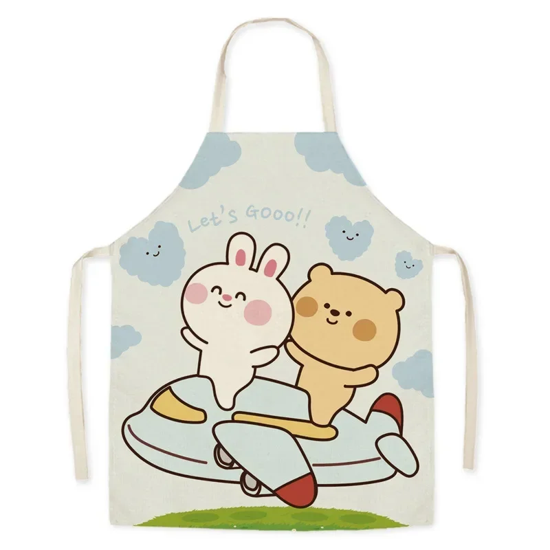 Фартуки для кухни с милым медведем взрослых и детей домашний фартук готовки