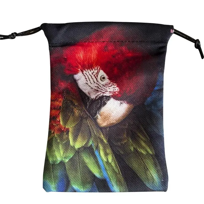 

Tarot Card Velvet Storage Bag Drawstring Jewelry Pouch With Animal Pattern Hand Gift Bags 5.12''x7.09'for Tarot Cards Dice