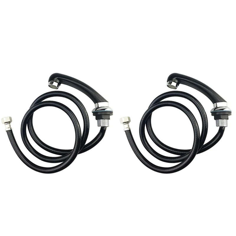 

2X Universal 1/2 Inch Width Faucet Tube Plumbing Pipe, Shampoo Bed Faucet Shower,High Density, No Leak,Black, Flexible