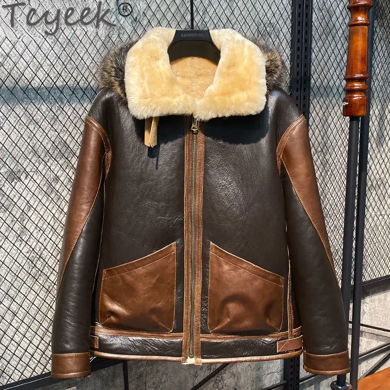 

Tcyeek Natural Fur Coat Winter Genuine Leather Jacket Men Warm Sheepskin Fur Coats Men Clothing New Thickened Fur Jackets SGG799