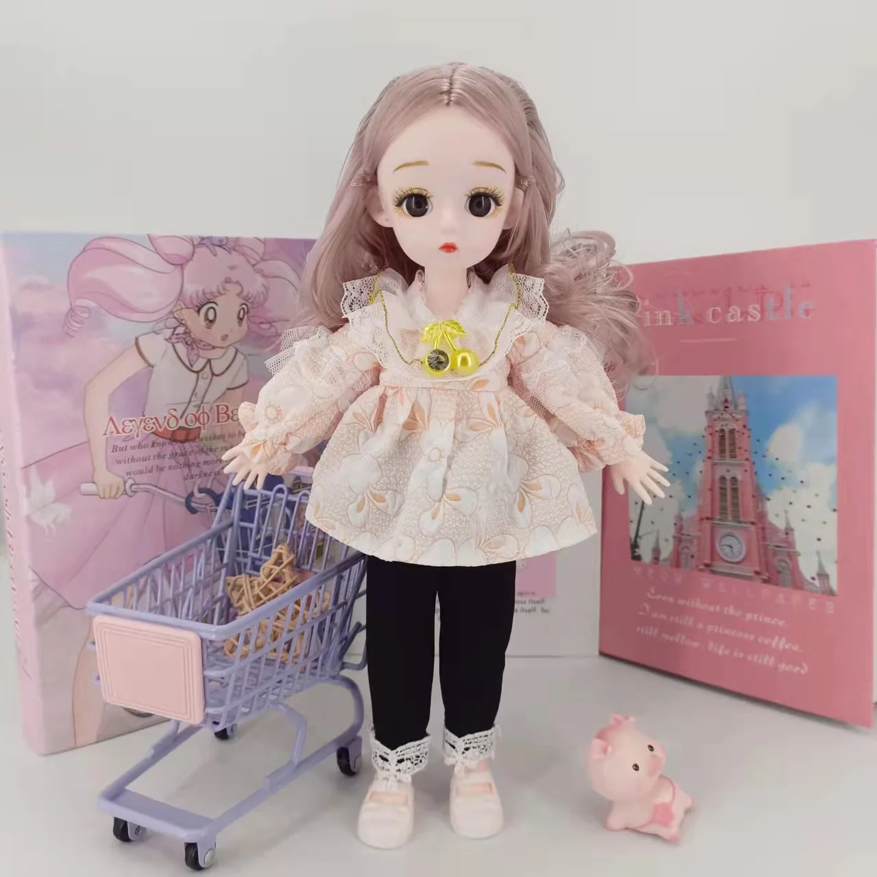 

New 21 Joints Movable 1/6 BJD 30cm Fat Body Doll Princess Dressing 3D Real Eye Girl Dress Up for Children's Birthday Gift Toy