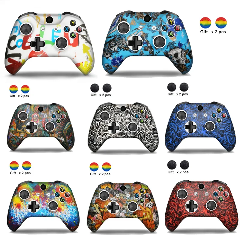 

Мягкий силиконовый защитный чехол для Xbox One, тонкий чехол для джойстика, контроллера для XBox One X S, камуфляжный чехол, колпачки для ручек