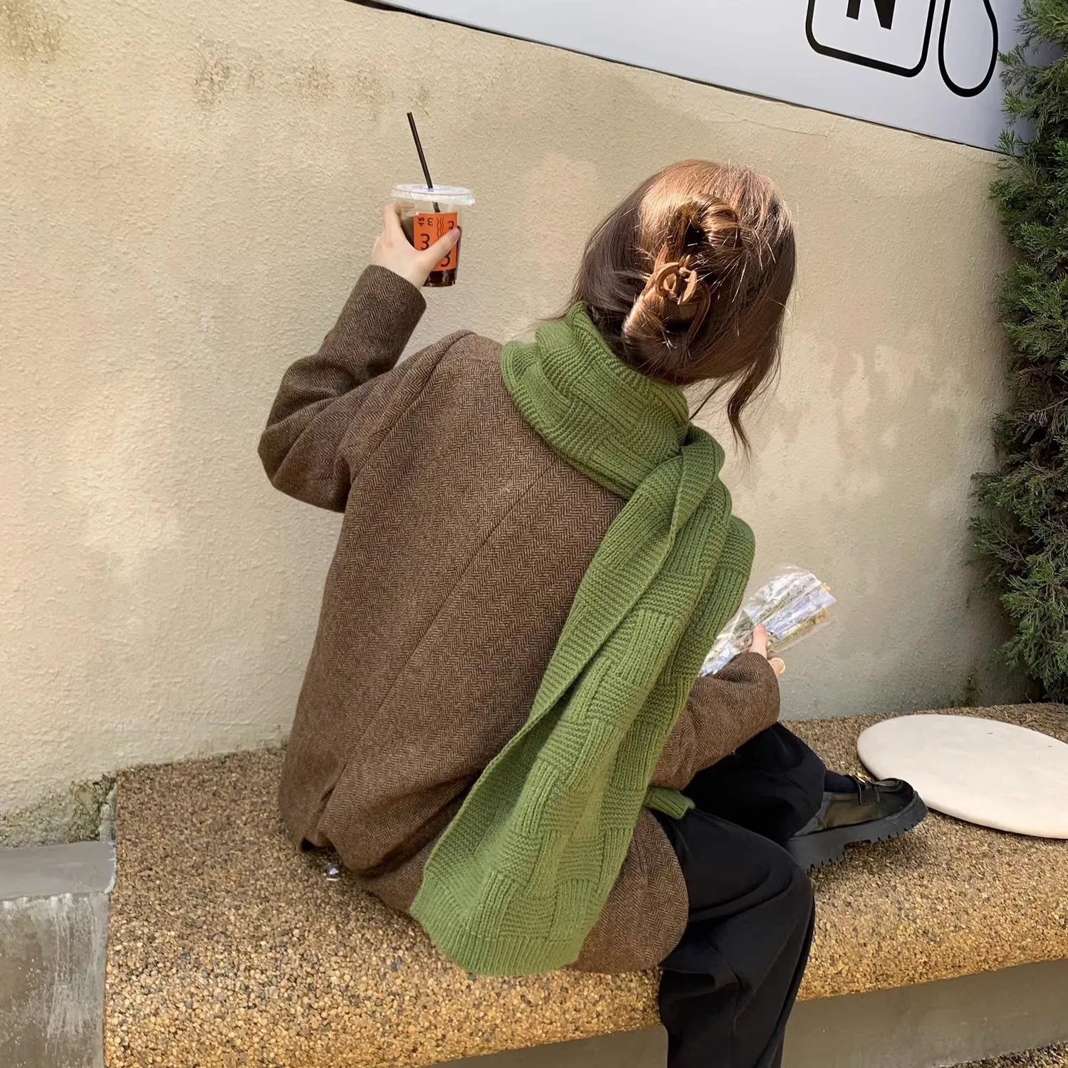 Вязаная шаль модный роскошный теплый шарф элегантная бандана для повседневного