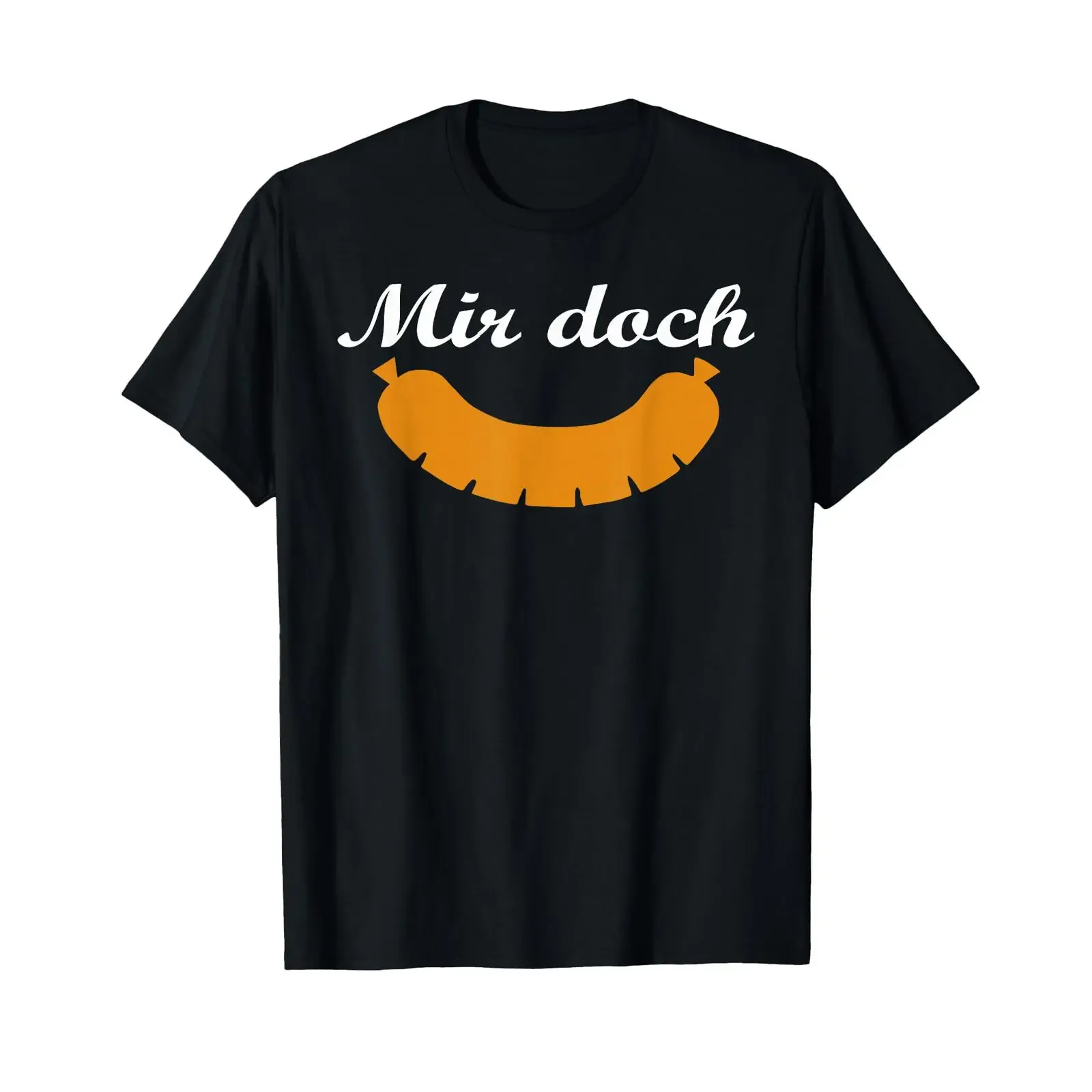 Фото Футболка Lustige Mir doch Wurst, черная, винтажная, с эффектом потертости, мужская мода, стильная, унисекс, повседневная, дышащая, для повседневной носки. №1
