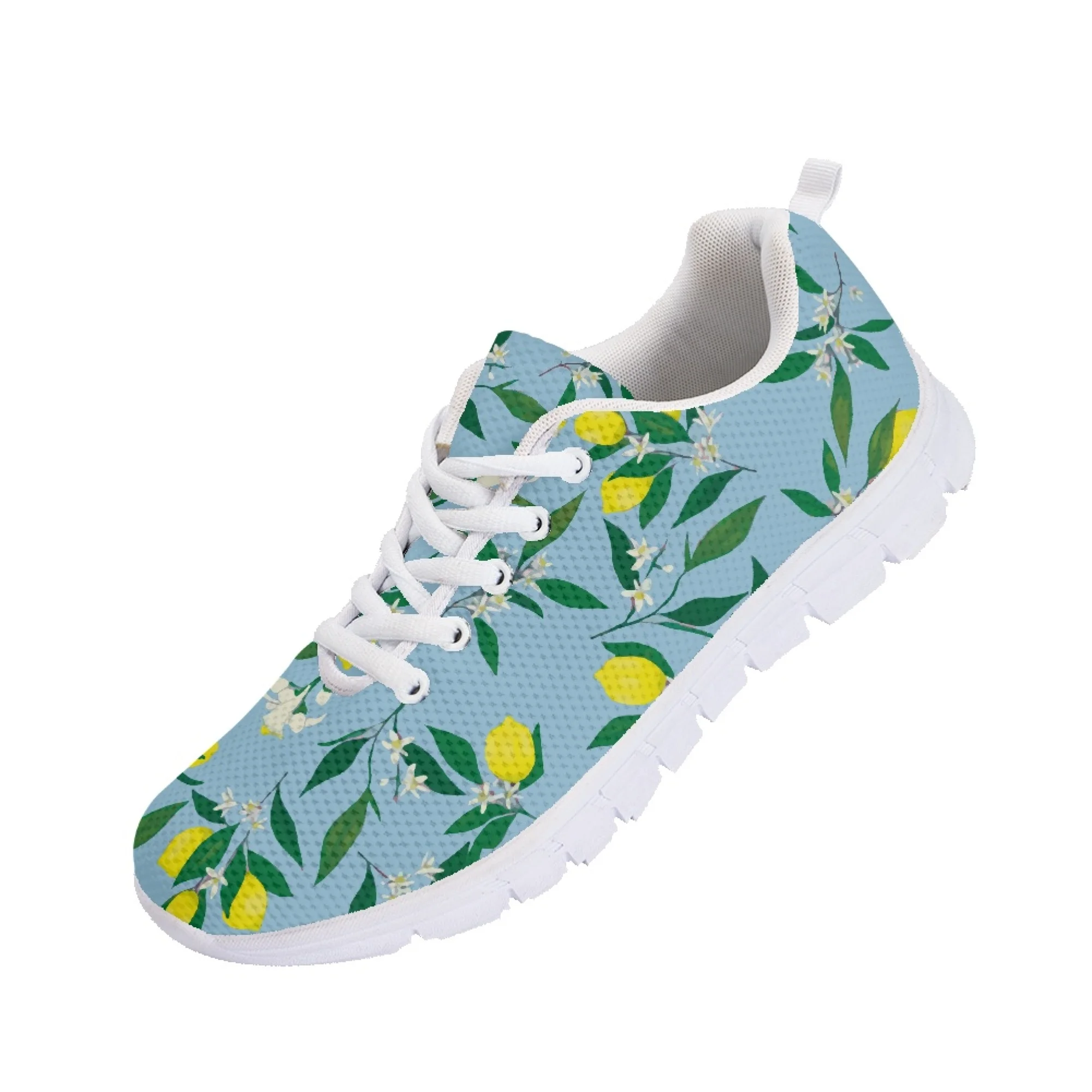 Yikeluo Woman Flats Shoes Sunflower Pattern Design for Girls Personalized Walking Shoes Female Wear-resistant Sport Sneakers