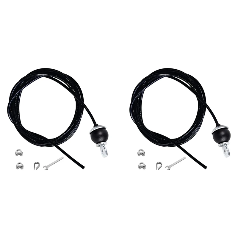 

2Pcs 400Cm Home Gym Fitness LAT Pulldown Cable Replacement, Adjustable Length For Pulley System Cable Machine
