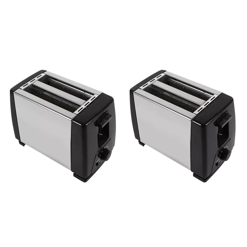 

2 ломтика, компактные тостеры для хлеба из нержавеющей стали с очень широким слотом, электрическая маленькая машина для хлеба для вафель